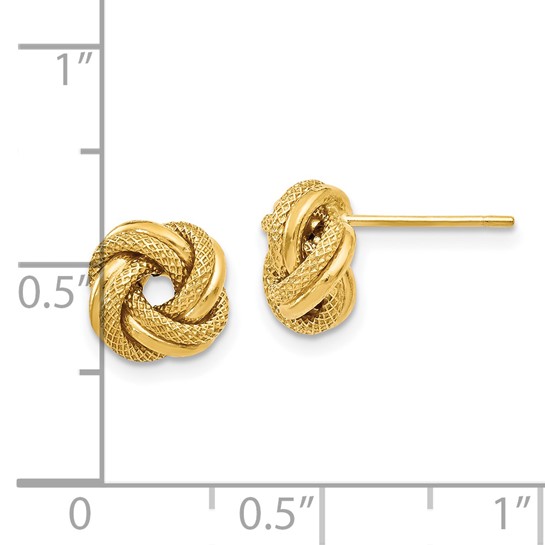 14K Polished D/C Love Knot Post Earrings