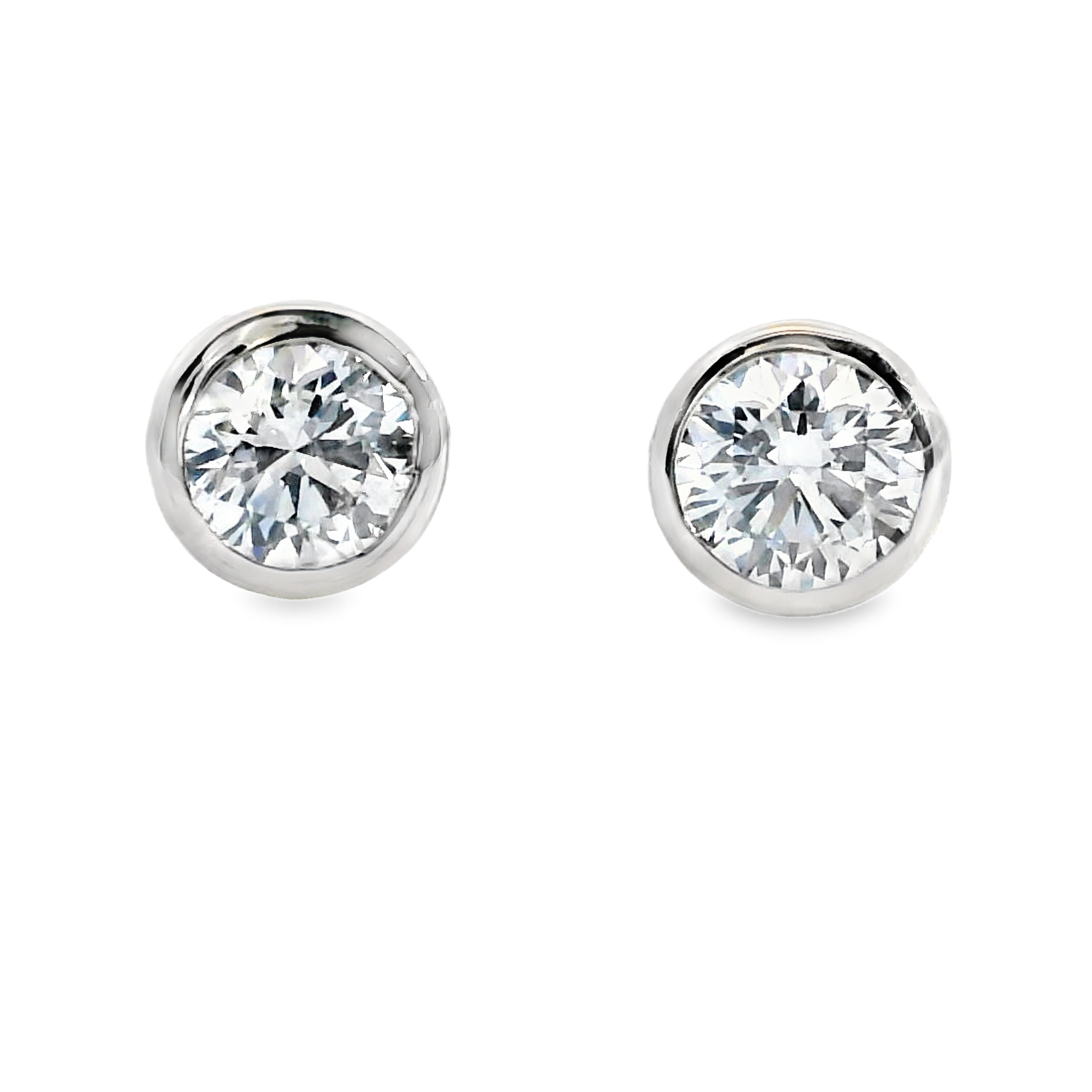 Bezel Diamond Stud Earrings (.50ctw)