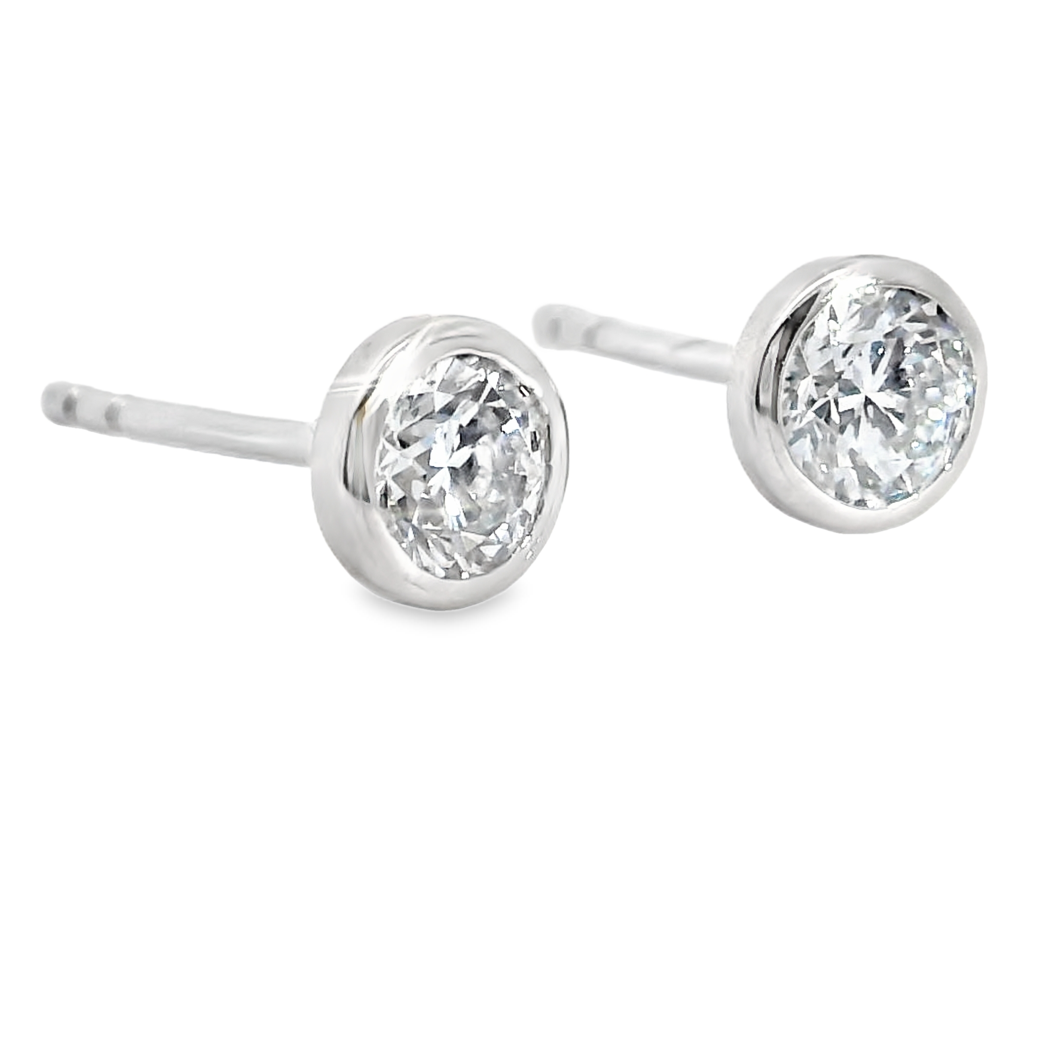 Bezel Diamond Stud Earrings (.50ctw)