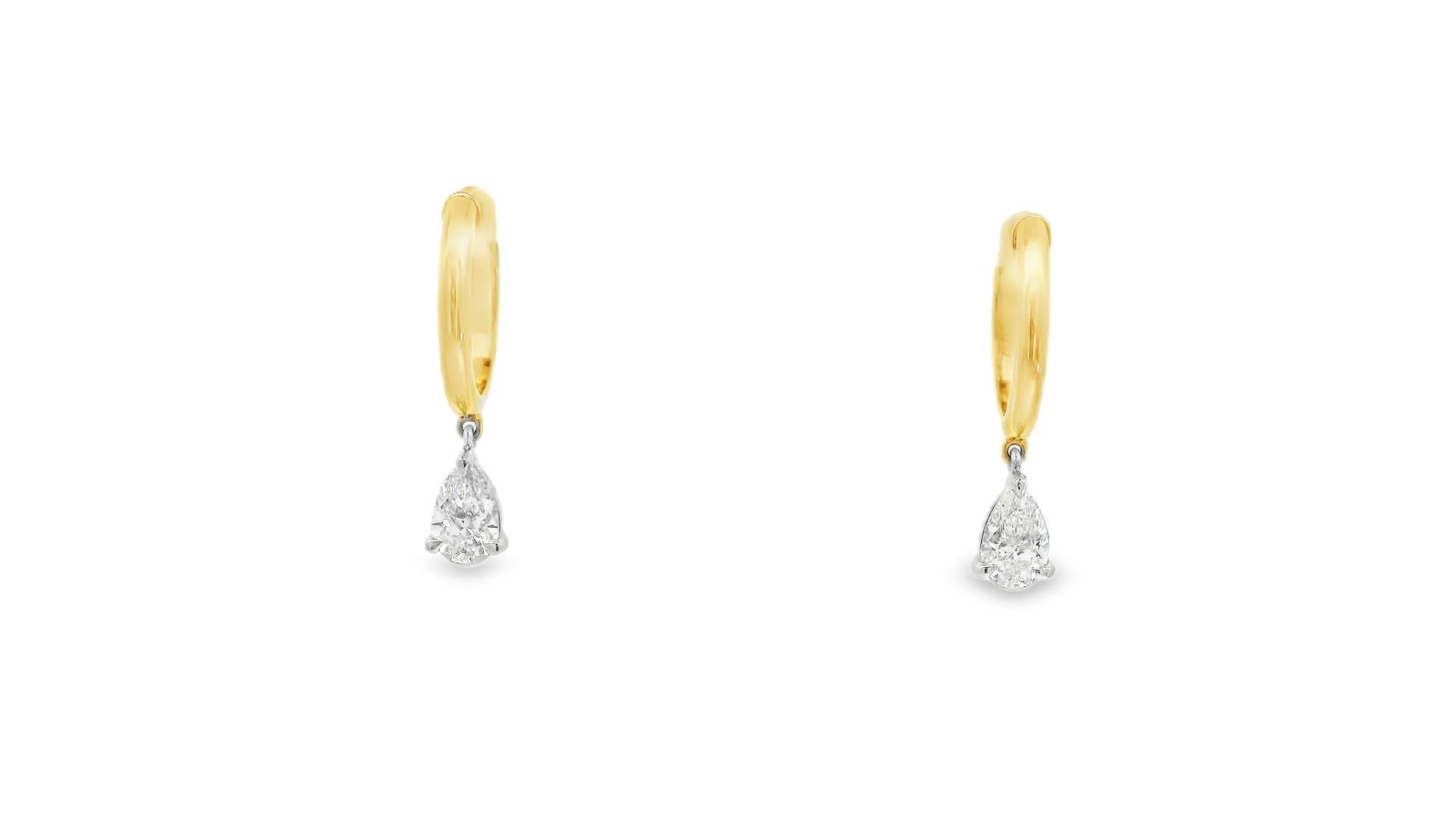 18ct Gold Hoop DSi1 Diamond Pear Drop Earrings 18ct Gold Hoop DSi1 Diamond Pear Drop Earrings