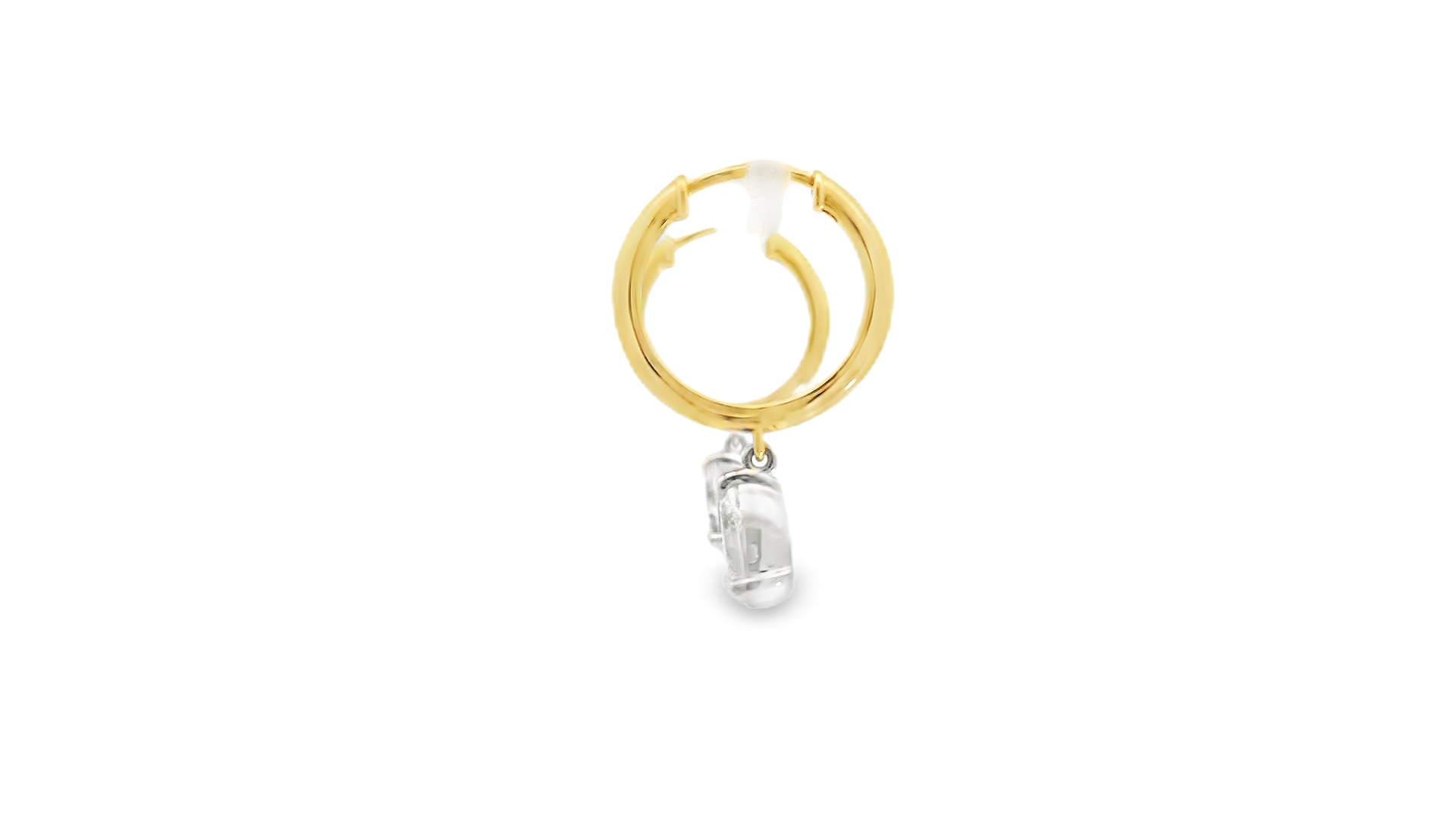 18ct Gold Hoop DSi1 Diamond Pear Drop Earrings 18ct Gold Hoop DSi1 Diamond Pear Drop Earrings