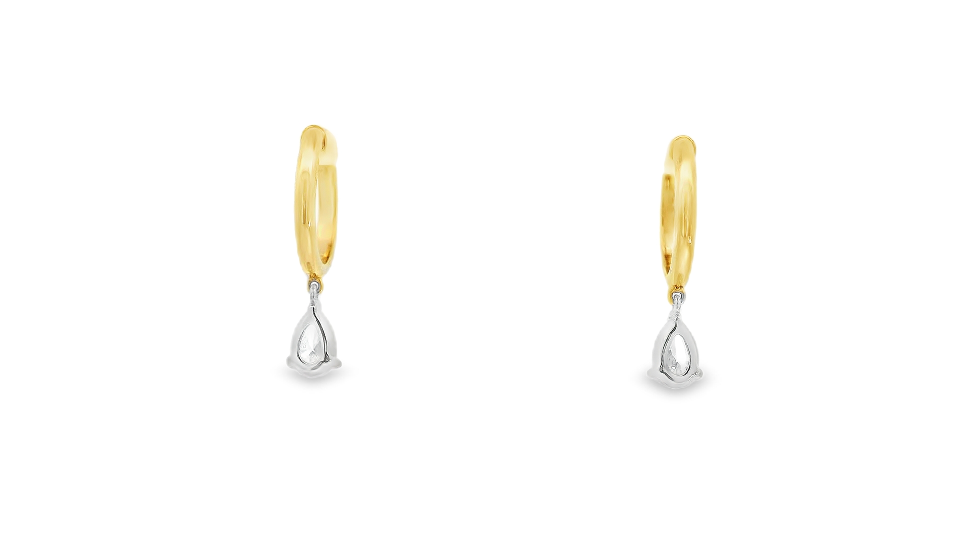 18ct Gold Hoop DSi1 Diamond Pear Drop Earrings 18ct Gold Hoop DSi1 Diamond Pear Drop Earrings