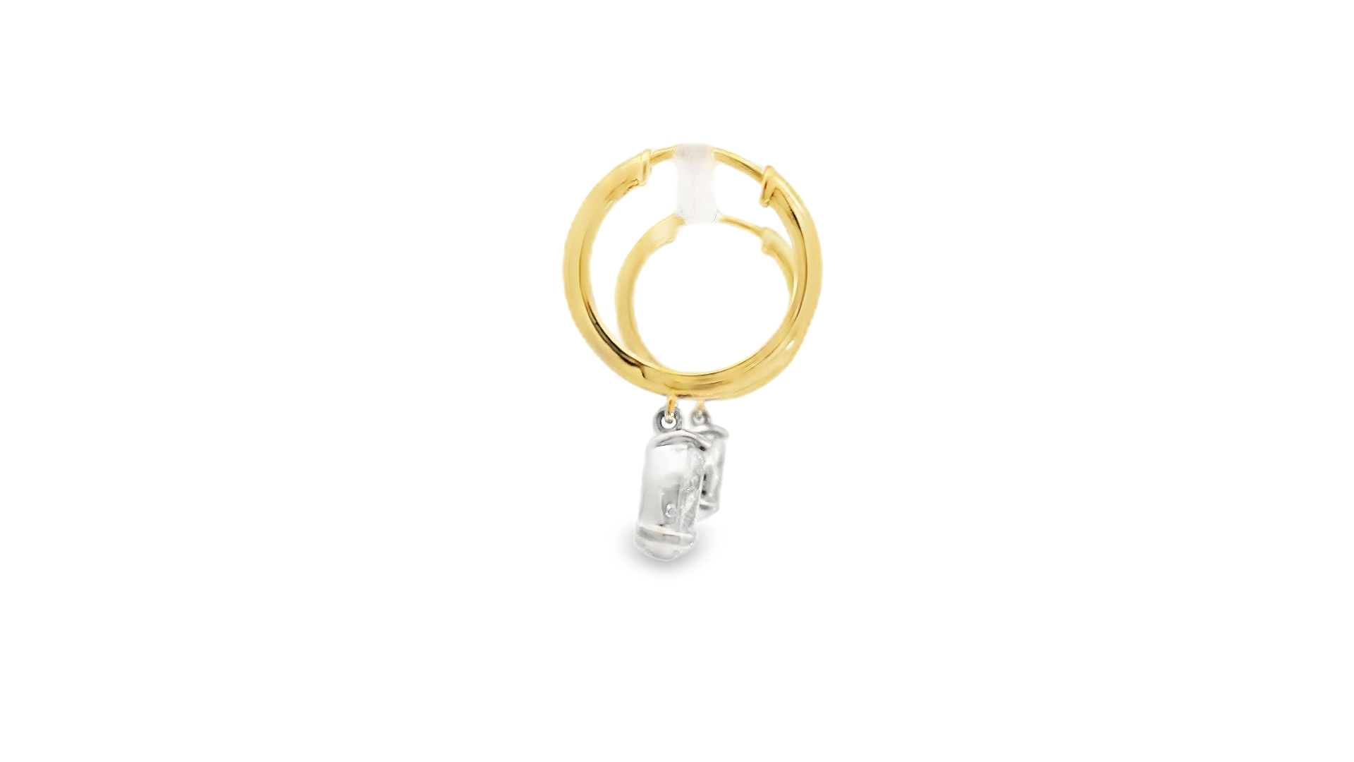 18ct Gold Hoop DSi1 Diamond Pear Drop Earrings 18ct Gold Hoop DSi1 Diamond Pear Drop Earrings