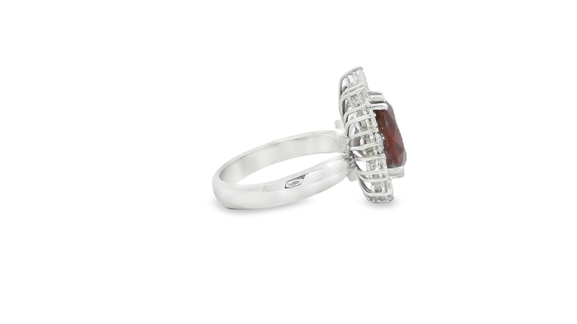 18ct White Gold 6.34ct Ruby and Diamond Pear cluster ring 18ct White Gold 6.34ct Ruby and Diamond Pear cluster ring