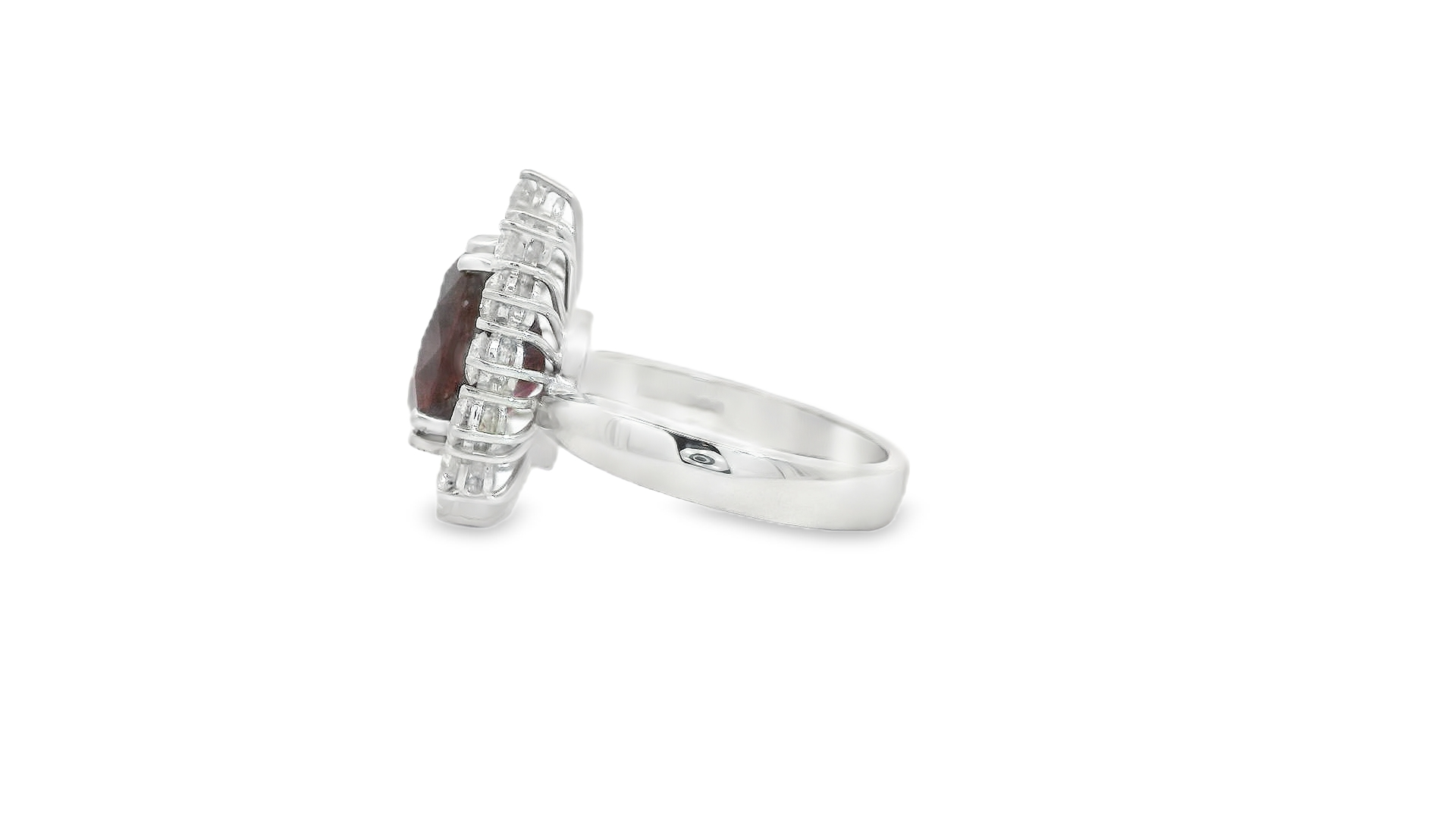 18ct White Gold 6.34ct Ruby and Diamond Pear cluster ring 18ct White Gold 6.34ct Ruby and Diamond Pear cluster ring