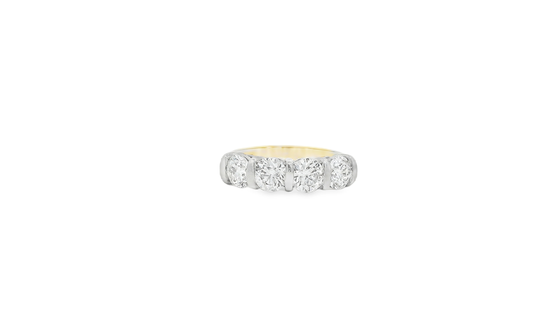 18ct Gold Plainum Four-stone FSi2 Diamond Bar set Eternity ring 18ct Gold Plainum Four-stone FSi2 Diamond Bar set Eternity ring
