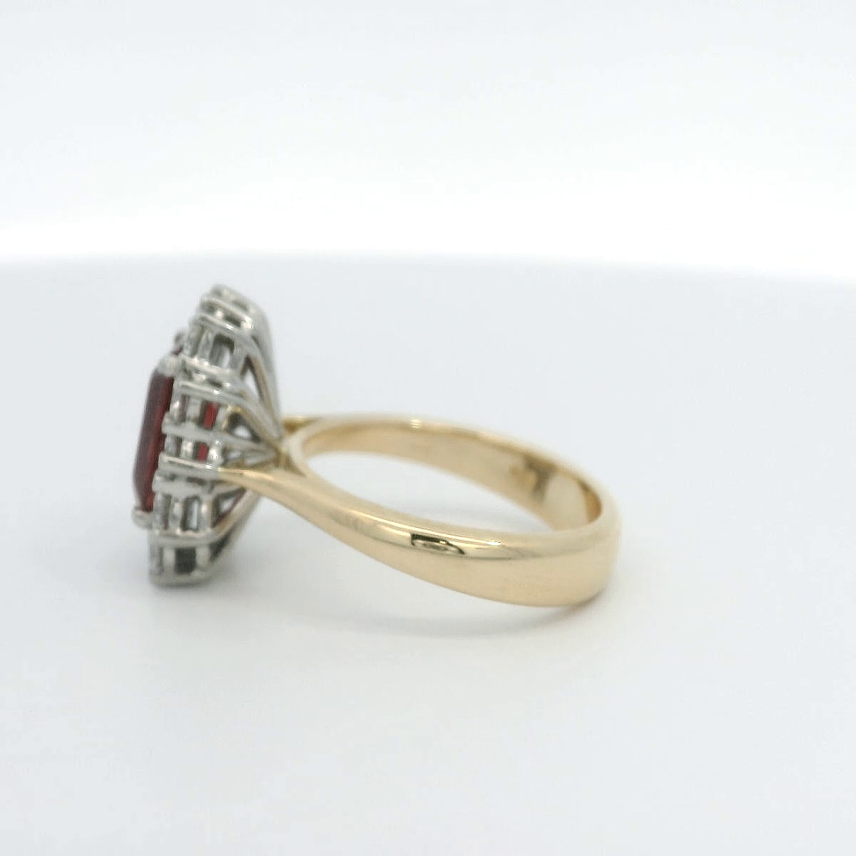 18ct Gold Platinum Ruby and Diamond Octagonal cluster ring 18ct Gold Platinum Ruby and Diamond Octagonal cluster ring