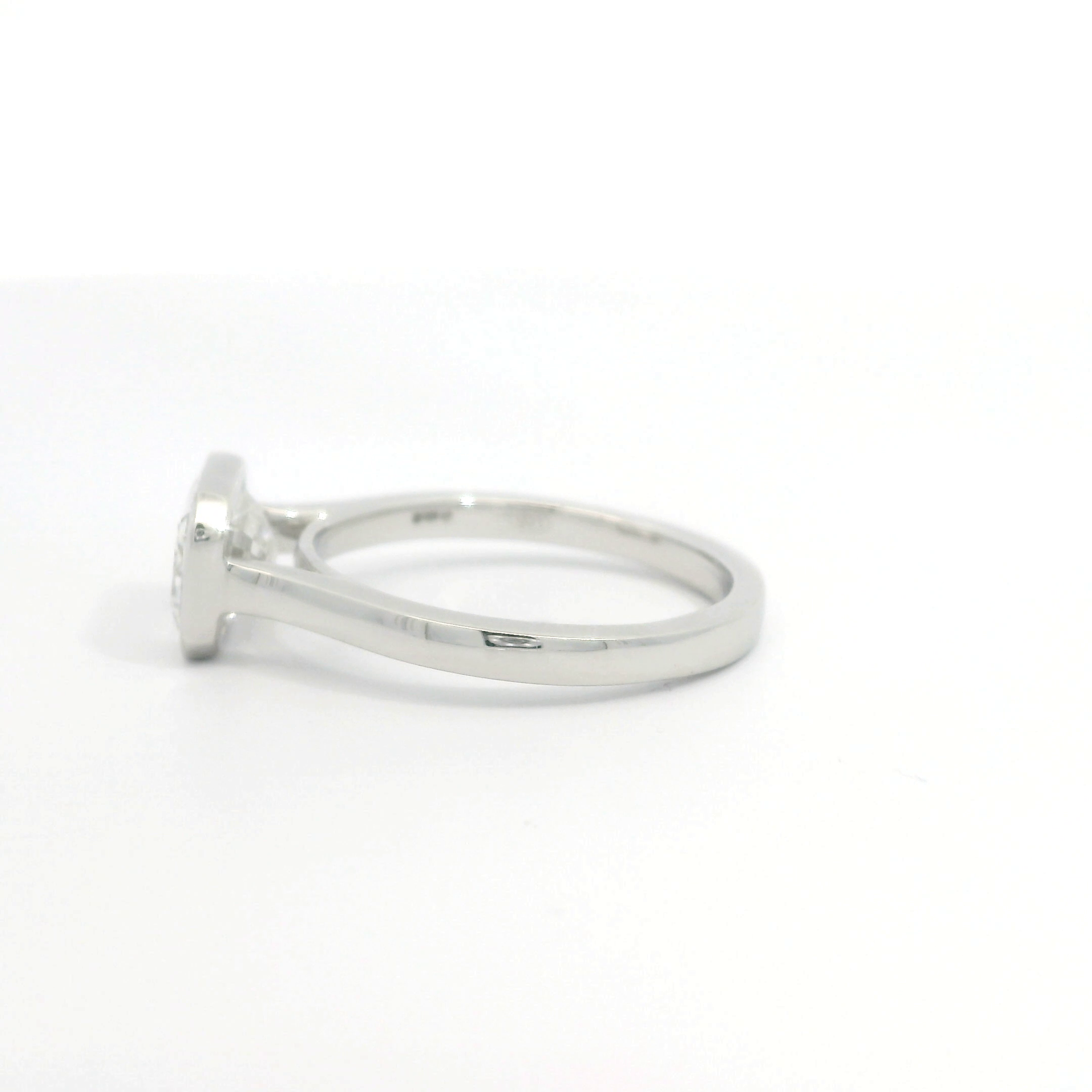 Platinum Emerald cut Lab Grown Diamond Solitaire Landscape ring Platinum Emerald cut Lab Grown Diamond Solitaire Landscape ring