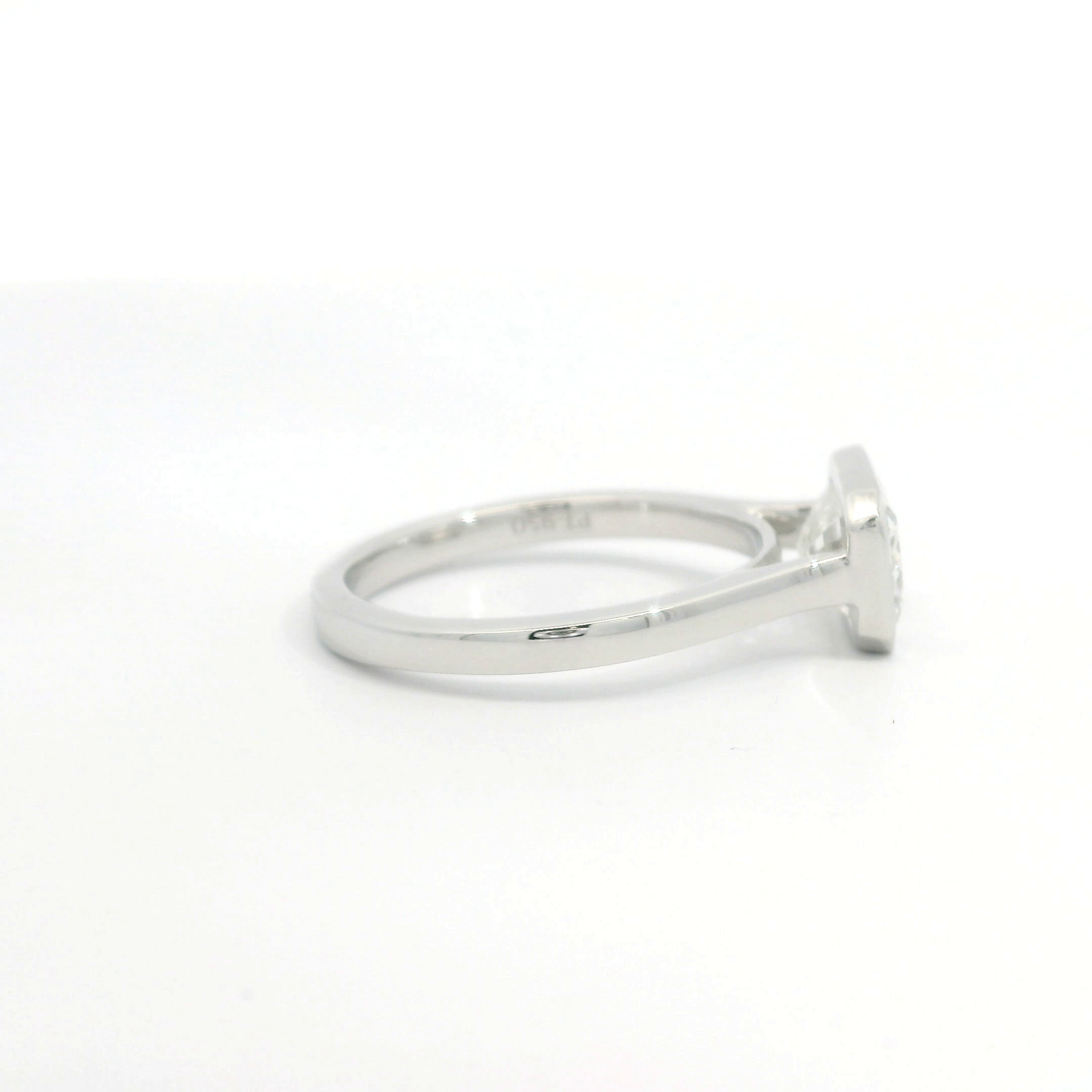 Platinum Emerald cut Lab Grown Diamond Solitaire Landscape ring Platinum Emerald cut Lab Grown Diamond Solitaire Landscape ring