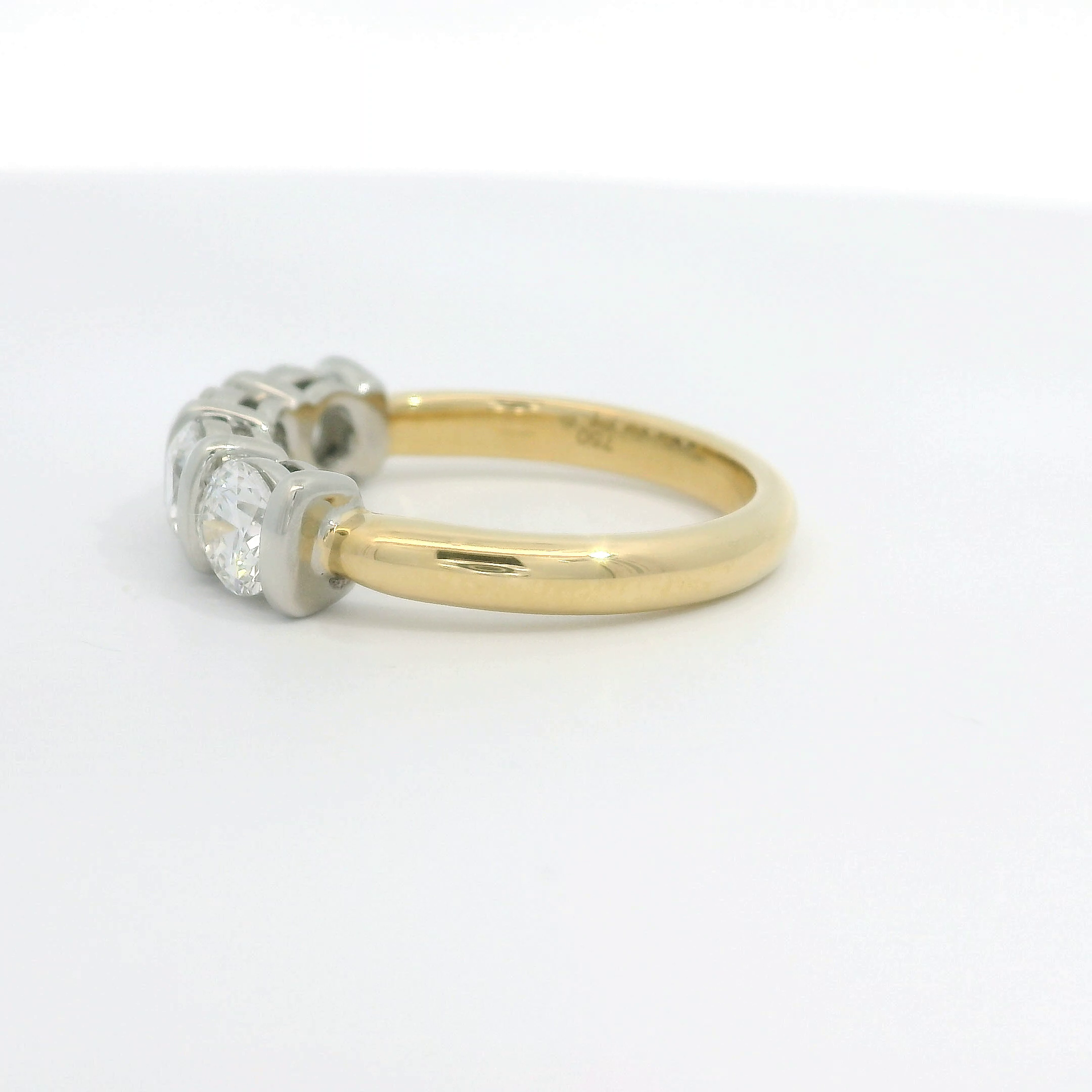 18ct Gold Platinum Four stone FSi1 Diamond Bar set Eternity ring 18ct Gold Platinum Four stone FSi1 Diamond Bar set Eternity ring