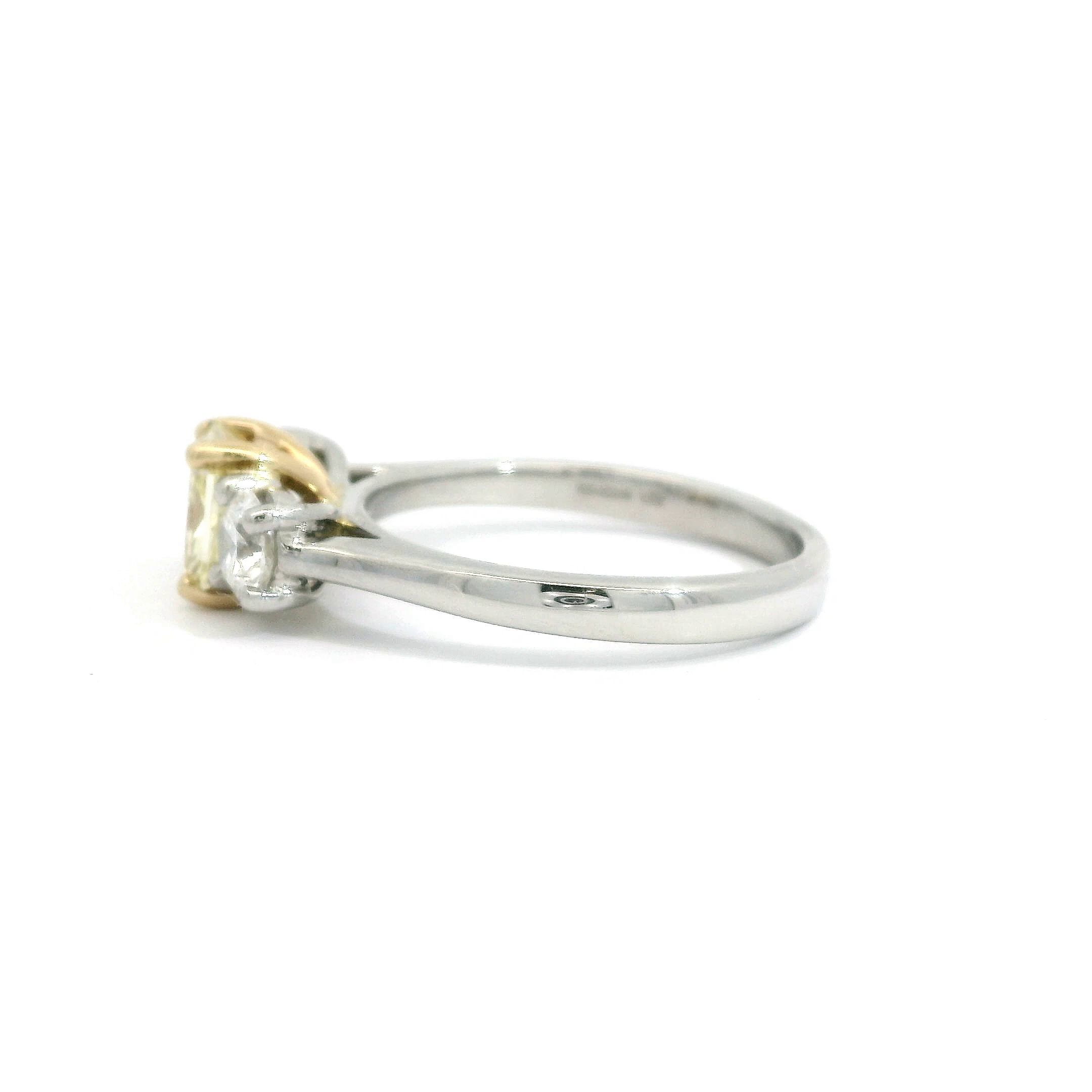 Platinum Radiant Yellow Diamond Trilogy ring Platinum Radiant Yellow Diamond Trilogy ring