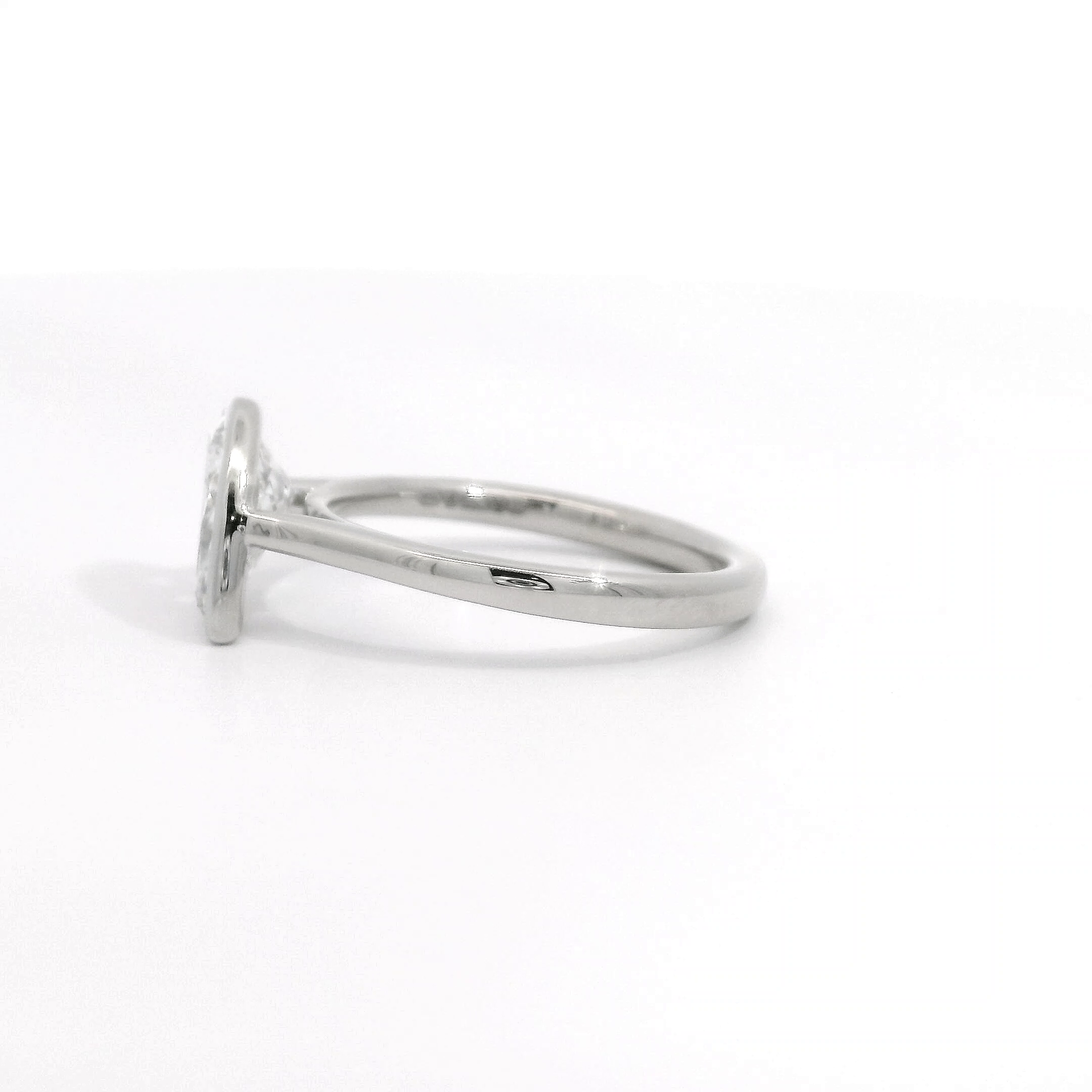 Platinum Pear Solitaire Lab Grown Diamond Bezel ring Platinum Pear Solitaire Lab Grown Diamond Bezel ring