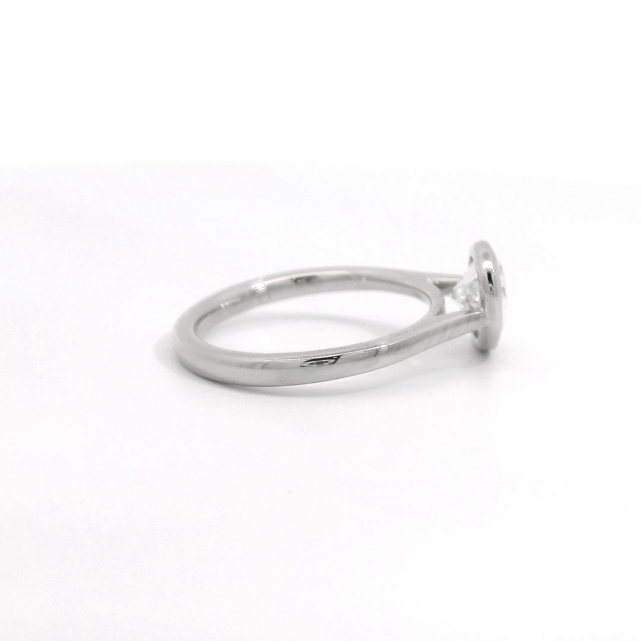 Platinum Pear Solitaire Lab Grown Diamond Bezel ring Platinum Pear Solitaire Lab Grown Diamond Bezel ring